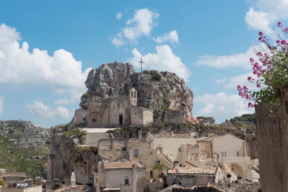 Matera, in Basilicata, vlak bij de grens met de regio Puglia