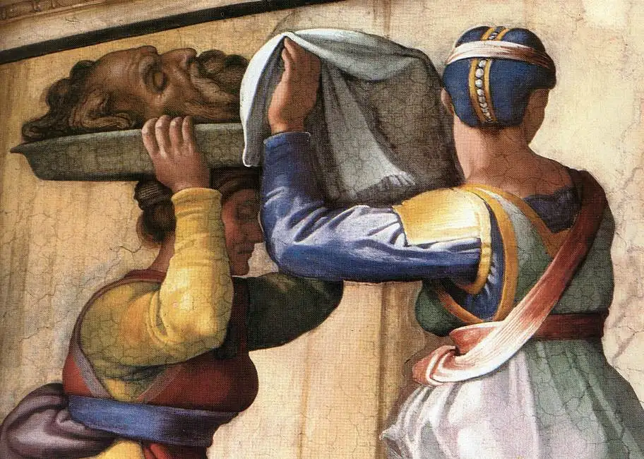 Michelangelo, detail van zijn plafondfresco in de Sixtijnse Kapel