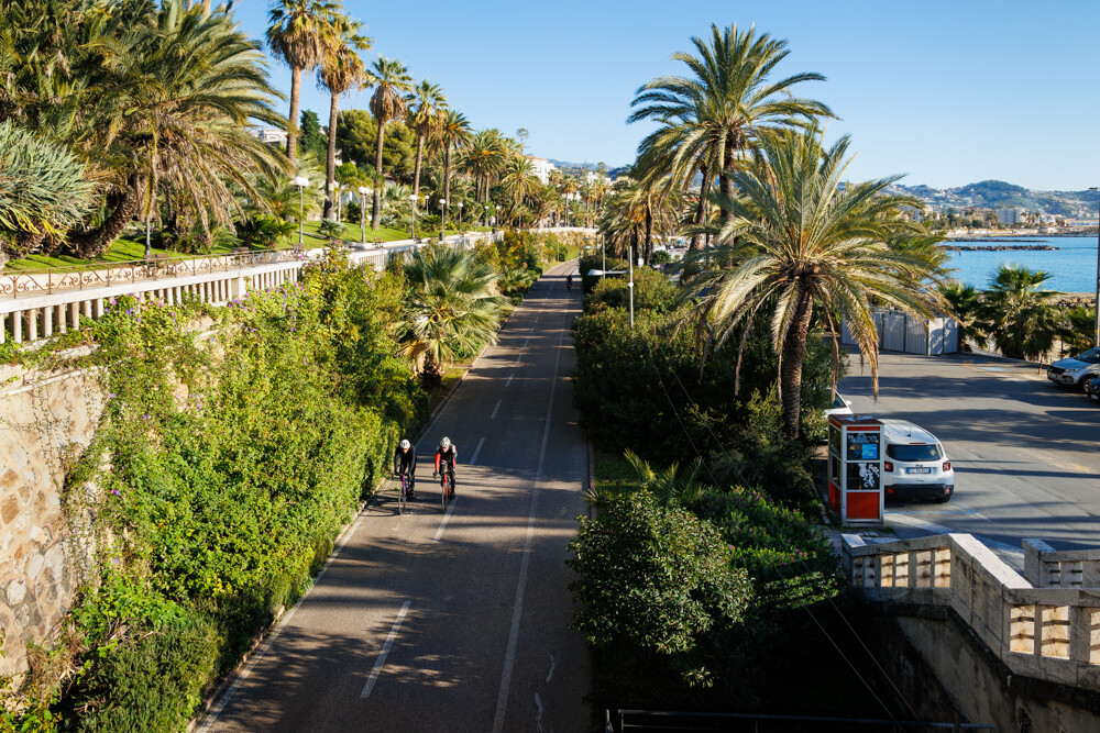 Pista ciclabile in Ligurië