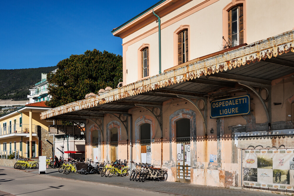 Ospedaletti, begin- of eindpunt van de pista ciclabile